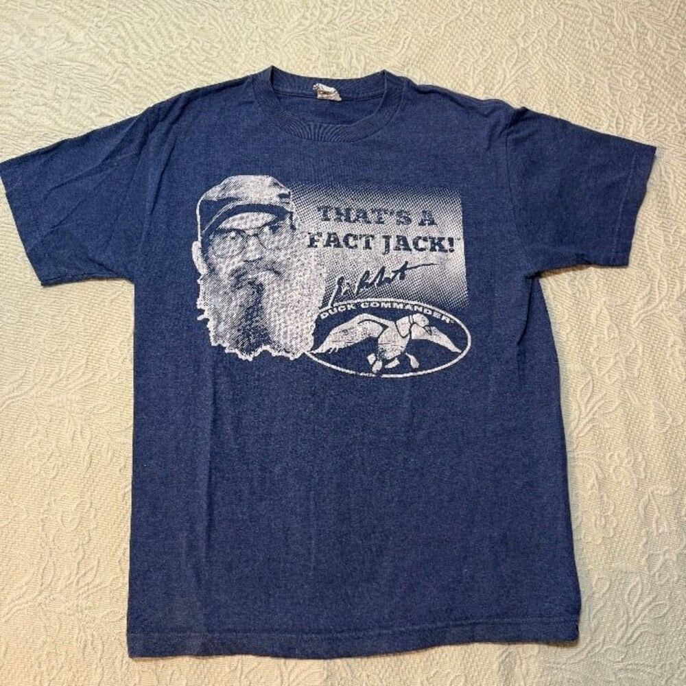 Duck Commander Si Robertson "That's A Fact Jack!" Graphic Blue T-Shirt size M